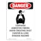 Signmission Safety Sign, OSHA Danger, 7" Height, Contains Asbestos Fibers, Portrait OS-DS-D-57-V-1102 - alternate 1
